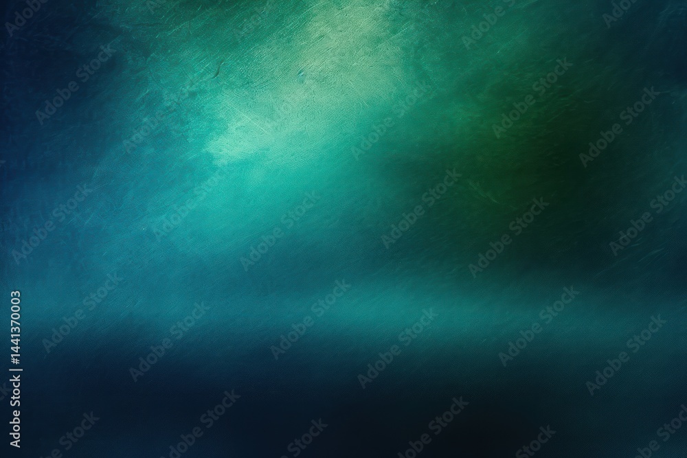 Poster abstract textured gradient of deep blue and green shades creating a moody and calm atmosphere