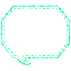 ステンドグラス風吹き出し　三角形模様　角のある八角形