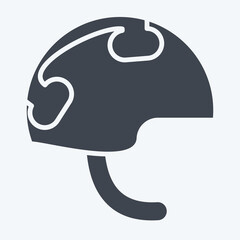 Icon Millitary Helmet. related to Military symbol. glyph style. design editable