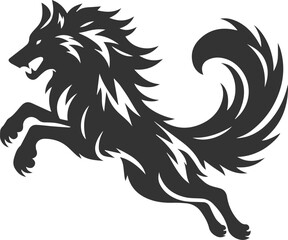 Angry wolf vector animal silhouette