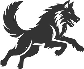 Angry wolf vector animal silhouette