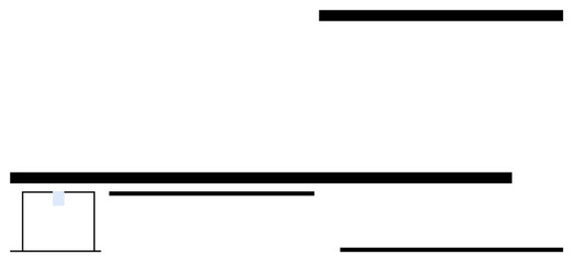 Horizontal black lines and a small light blue square create a modern, clean composition. Ideal for design, abstraction, minimalism, structure, contrast, layouts, flat simple metaphor