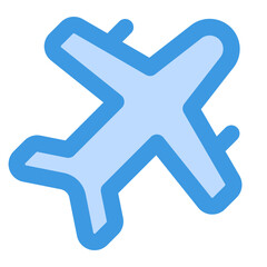 Fototapeta premium A simple airplane icon suitable for travel websites and apps.