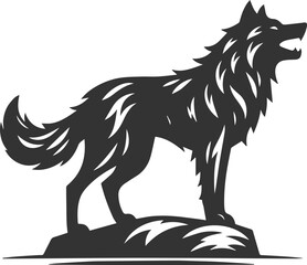 Angry wolf vector animal silhouette