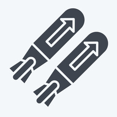 Icon Missile. related to Military symbol. glyph style. design editable 1