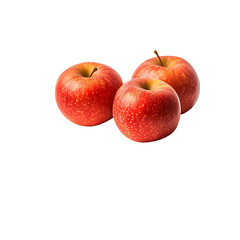 Three Red Apples on Black Background,