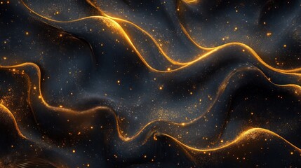 Golden Cosmic Waves: A Celestial Abstract
