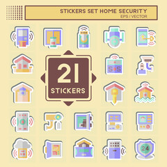 Sticker Set Home Security. related to Education symbol