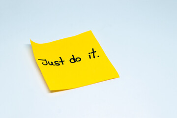 Positive affirmations concept. motivation words on sticky note with isolated background