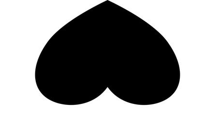 Simple heart icon on white background, minimalistic symbol for love.