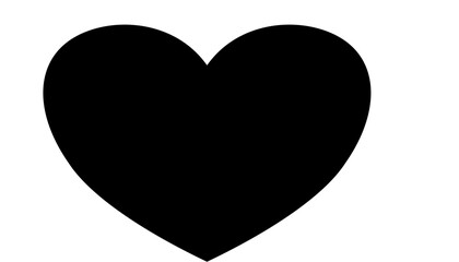 Simple heart icon on white background, minimalistic symbol for love.