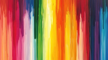 Vivid rainbow spectrum paint streaks cascade in artistic expression creating a colorful and dynamic background showcasing vibrant hues and fluid texture in a modern art style