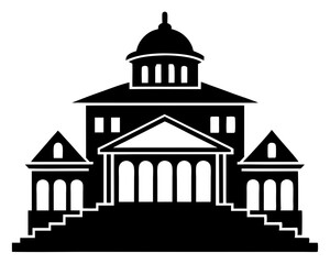 Building Paint Vector Illustration | Building Painting Silhouette SVG Design for Crafts