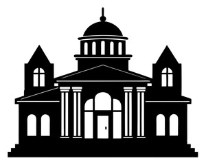 Building Paint Vector Illustration | Building Painting Silhouette SVG Design for Crafts