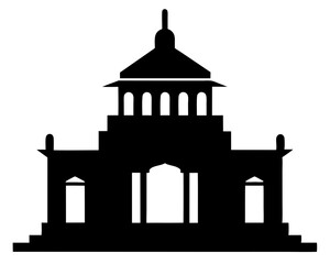 Building Paint Vector Illustration | Building Painting Silhouette SVG Design for Crafts