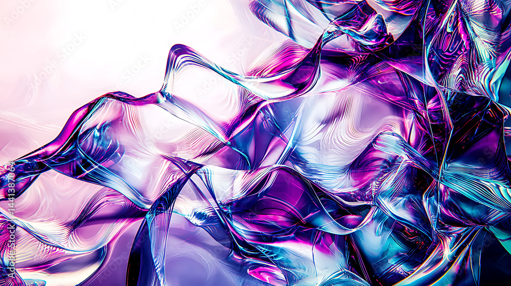 Poster vibrant abstract geometric textures digital art colorful background. fluid motion abstract art digit