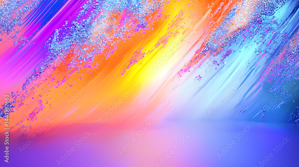 Poster vibrant abstract geometric textures digital art colorful background. fluid motion abstract art digit