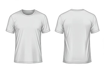 A white t shirt shown from the front and back on a white background for design and customization use