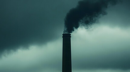 Dark smokestack industrial pollution image