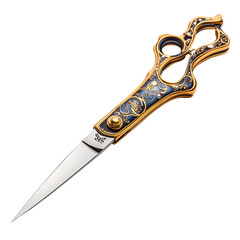 Elegant Gold and Blue Decorated Scissors