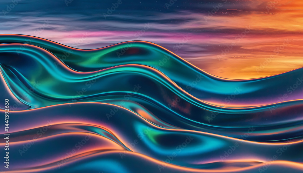 Poster vibrant abstract geometric textures digital art colorful background. fluid motion abstract art digit