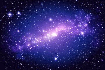 Obraz premium Majestic cosmic nebula with vibrant purple hues and twinkling stars a breathtaking view of the universe showcasing celestial beauty and infinite space exploration