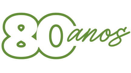 logotipo selo comemoração de 80 anos de empresa, aniversario empresarial,