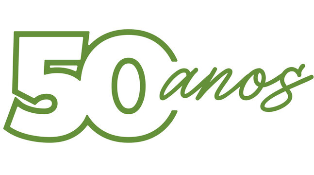 logotipo selo comemora&ccedil;&atilde;o de 50 anos de empresa, aniversario empresarial,