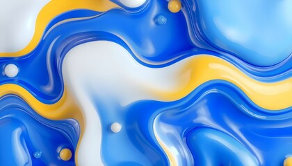 Abstract Liquid Flow with Yellow and Blue Elegant Texture