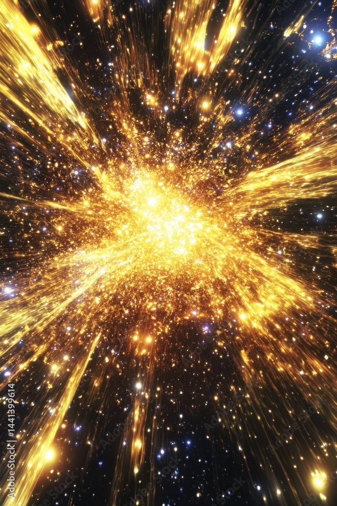 Canvas Prints captivating cosmic explosion of golden light in deep space abstract background with radiant energy a