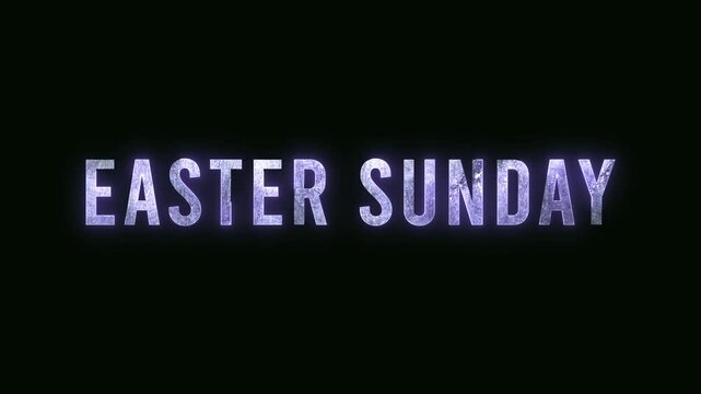 Easter sunday electric neon letters animation black background. Soft glow and shine effect. Easter sunday fast neon text flicker animated video. Bright glowing word motion for easter sunday stream ove