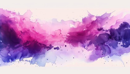 Fototapeta premium Abstract watercolor splash with flowing purple and pink hues blending smoothly on a light background evoking creativity and calmness