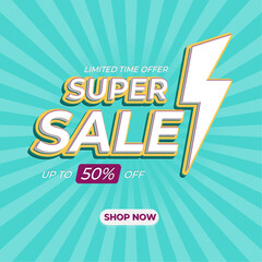Abstract super sale promotion banner colorfull