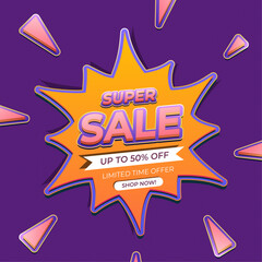 Sale Discount Promotion Store Vector Design Template