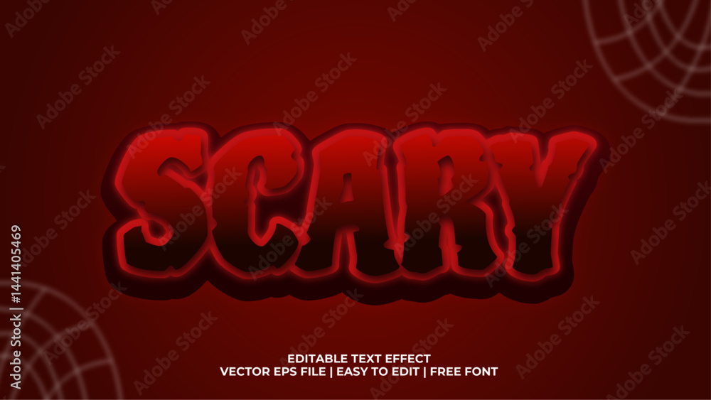 Aufkleber editable scary text effect 3d style design
