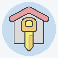Icon Front Door Security. related to Home Security symbol. color mate style