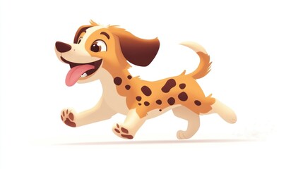 Cute cartoon dog running