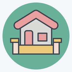 Icon Perimeter Protection. related to Home Security symbol. color mate style