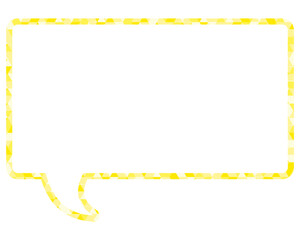 ステンドグラス風吹き出し　三角形模様　四角形