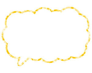 ステンドグラス風吹き出し　三角形模様　細長い雲形