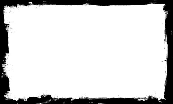black ink brush painting blank frame border pictures artistic