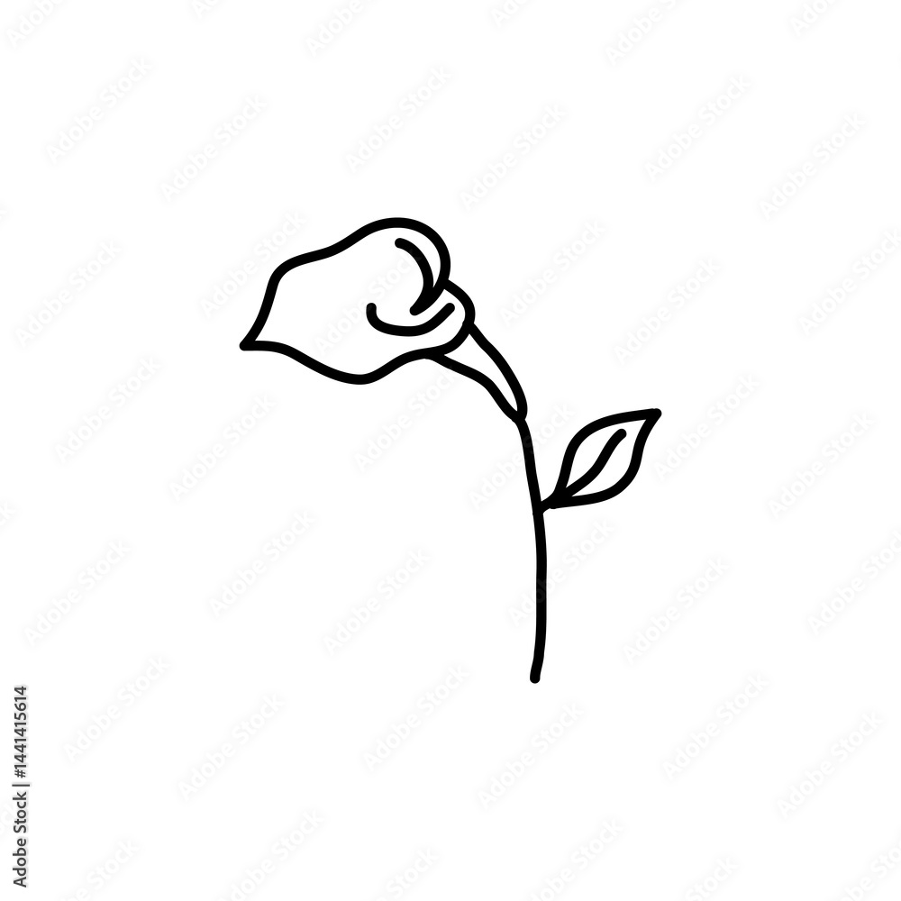 Aufkleber calla icon line art vector, simple illustration for web and app..eps