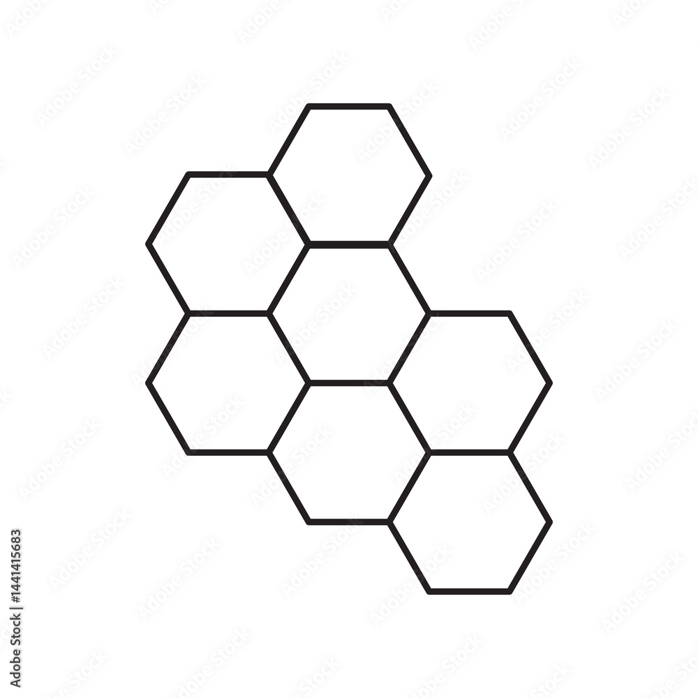Poster honeycomb icon vector flat thin line, simple illustration for web and app..eps