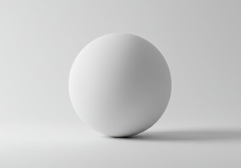 A simple studio shot of a white sphere casting a shadow on a white surface with soft lighting