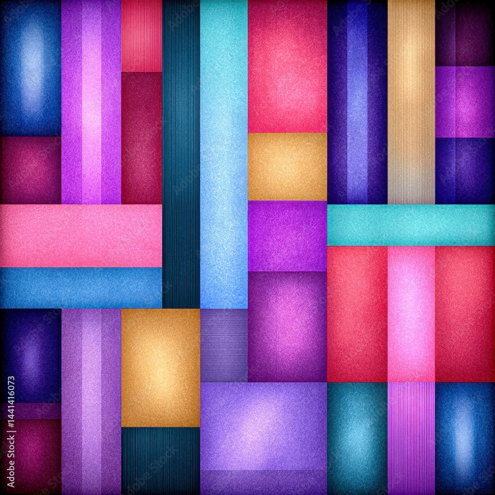 Aufkleber vibrant abstract geometric pattern with textured rectangles
