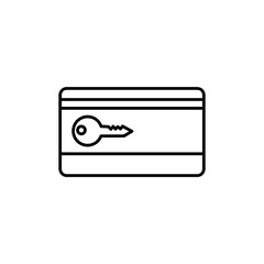 Keycard access icon Vector flat thin line, simple illustration for web and app..eps
