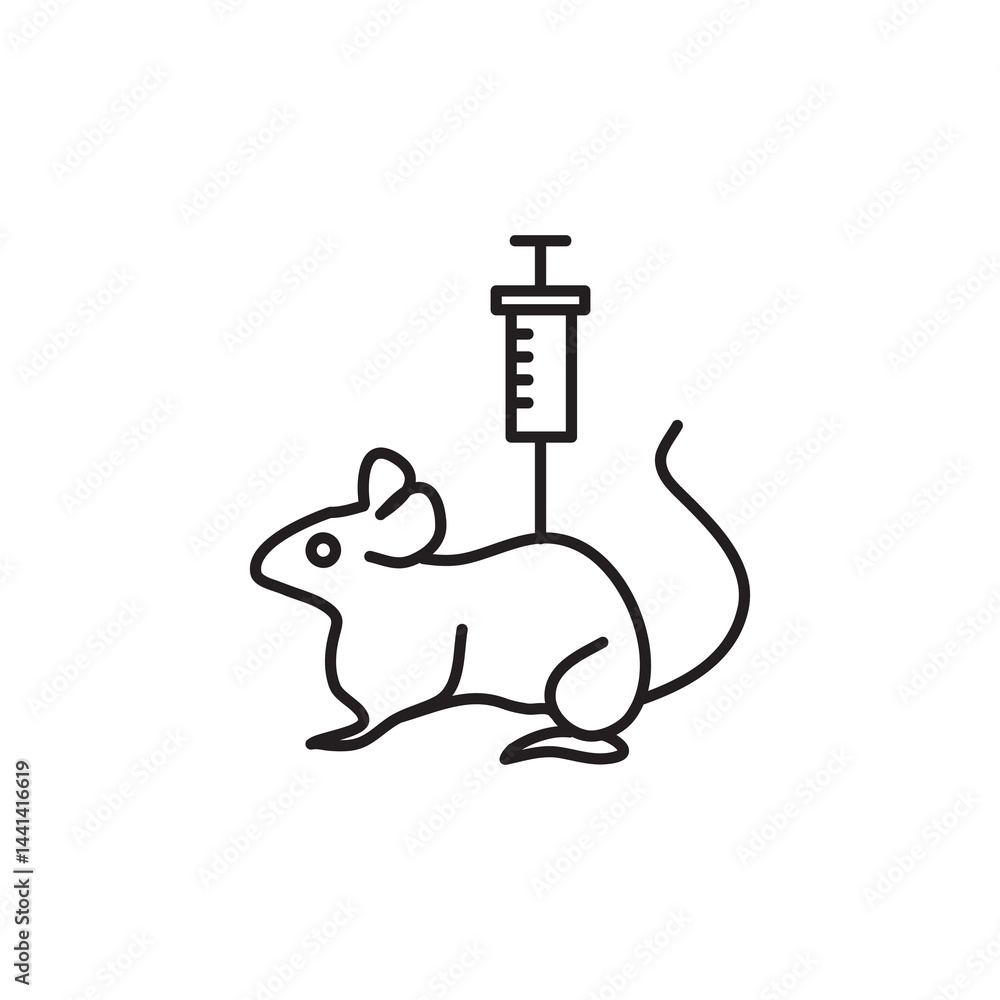 Aufkleber lab rat experiment icon vector, simple flat black trendy style illustration for web and app..eps