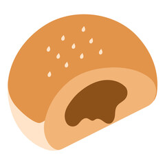 red bean pan illustration