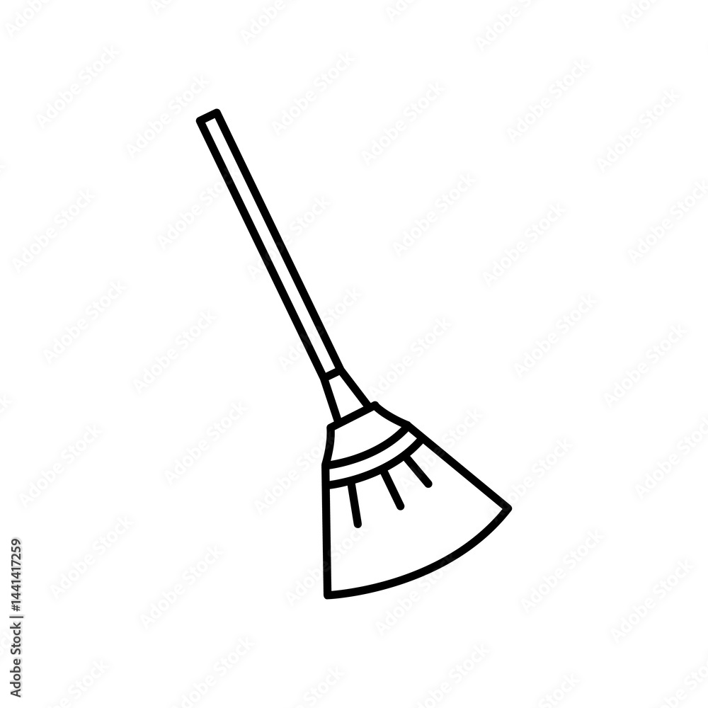 Poster broom icon line art vector, simple illustration for web and app..eps