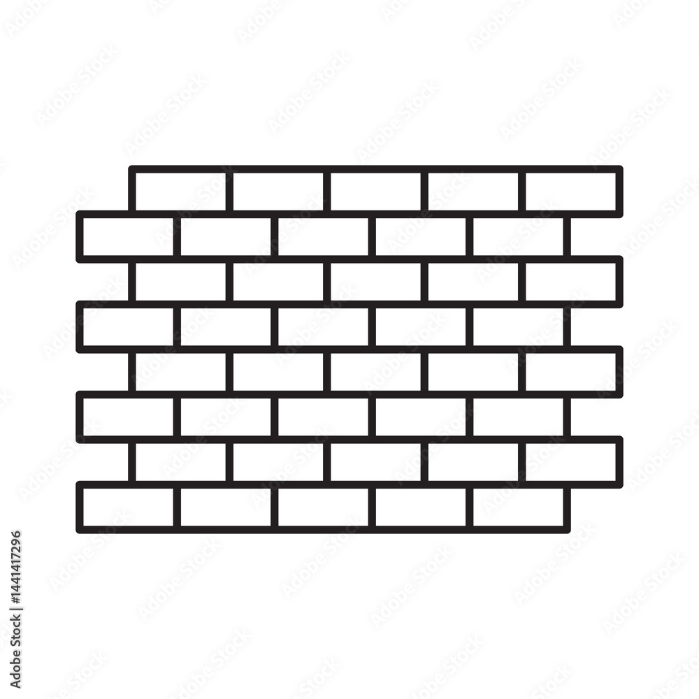 Poster brickwork icon line art vector, trenyd style illustration for web and app..eps